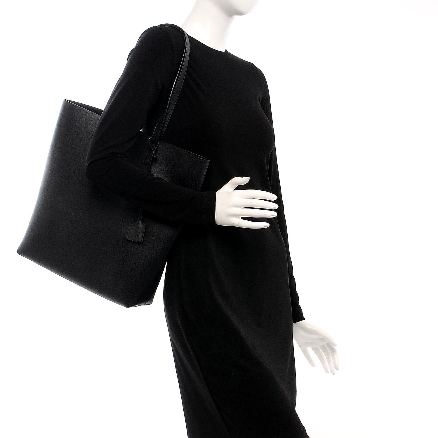 Saint Laurent Calfskin Medium Shopping Tote Black 2 of 9