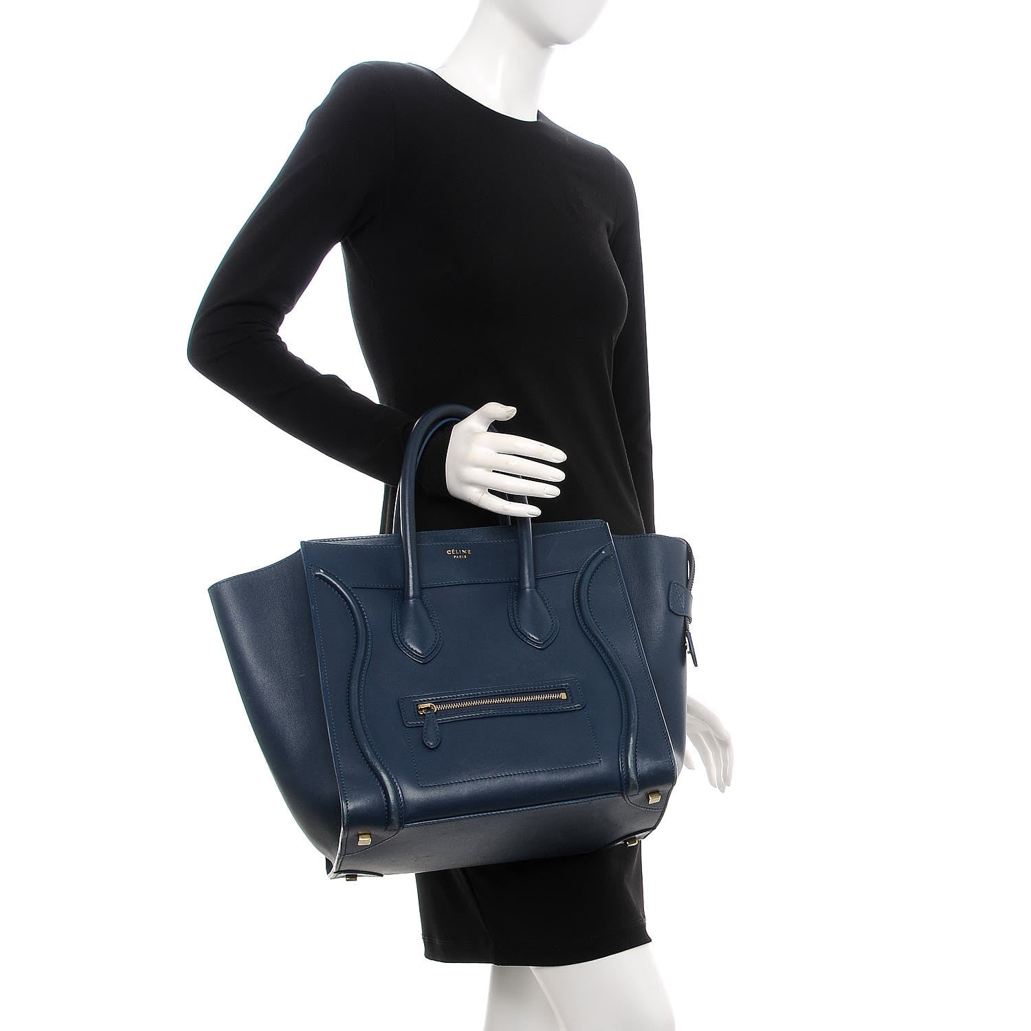 Celine Drummed Calfskin Mini Luggage Orage 2 of 21