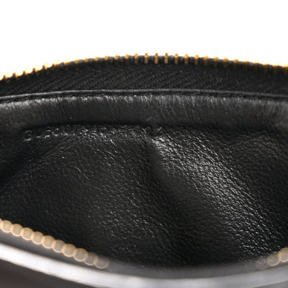 Saint Laurent Calfskin Matelasse Chevron Monogram Fragments Zippered Card Case Black 7 of 11