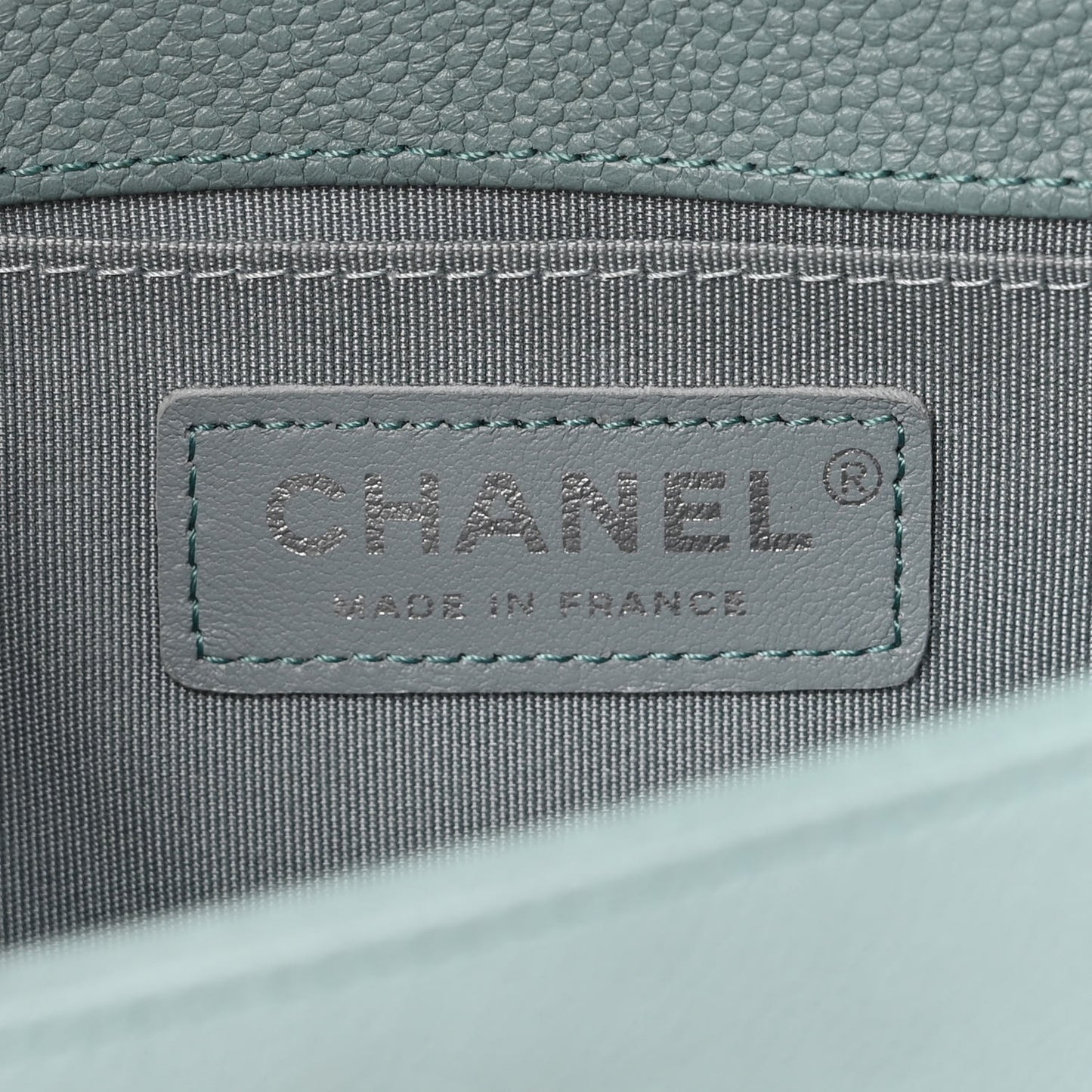 Caviar Quilted Small Boy Flap Light Blue