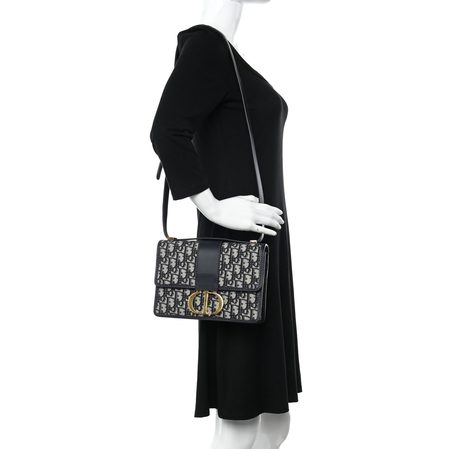 Christian Dior Oblique 30 Montaigne Flap Bag Blue 2 of 10