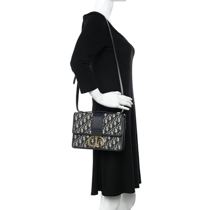Christian Dior Oblique 30 Montaigne Flap Bag Blue 2 of 10