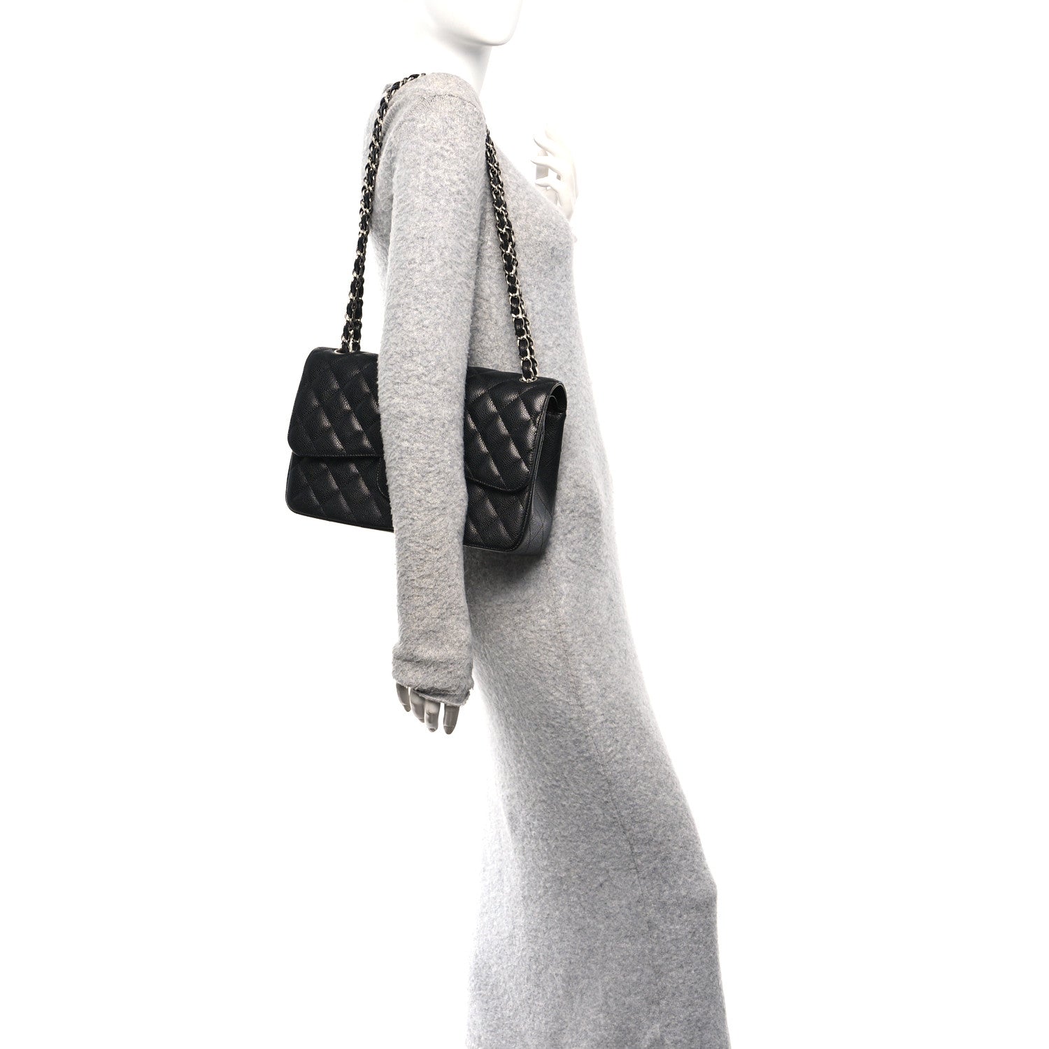 Chanel Caviar Quilted Jumbo Double Flap Black 2 of 12