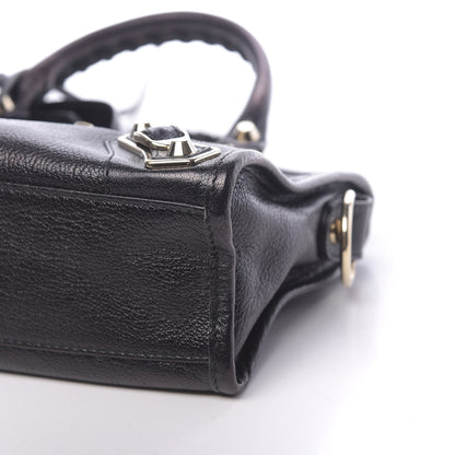 Balenciaga Chevre Gold Metallic Edge Hardware Mini City Black 9 of 10