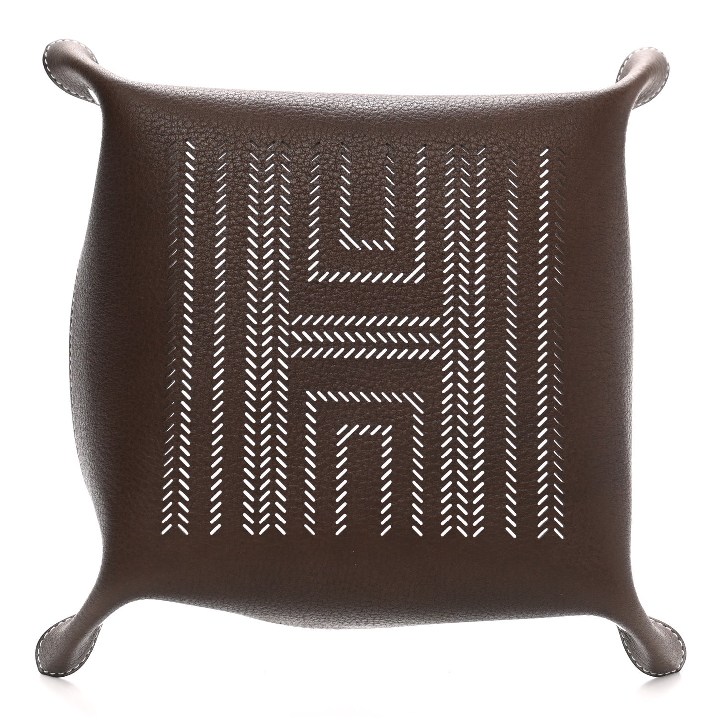 Taurillon Clemence Mises et Relances H Chevrons Change Tray Etoupe Gold