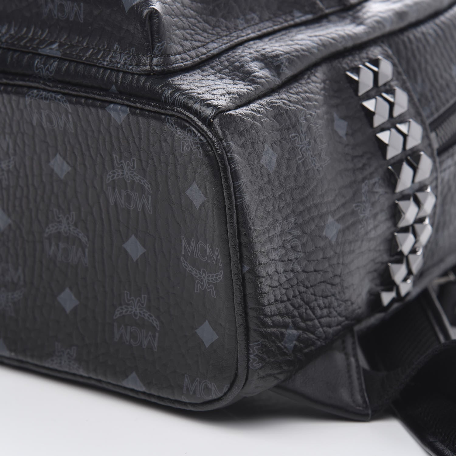 MCM Visetos Small Side Stud Stark Backpack Black 8 of 8