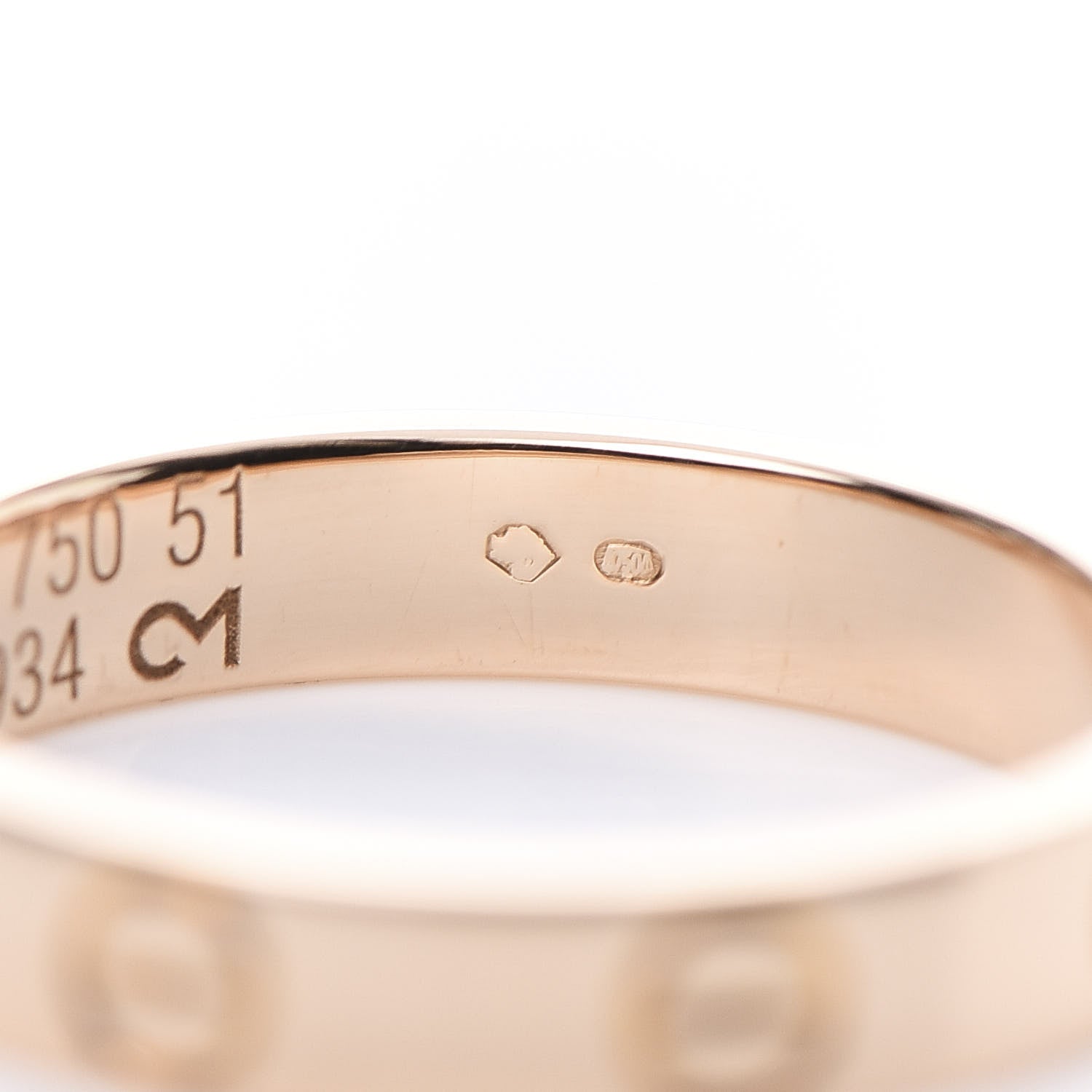 Cartier 18K Pink Gold 3.5mm LOVE Wedding Band Ring 51 5.75 5 of 5