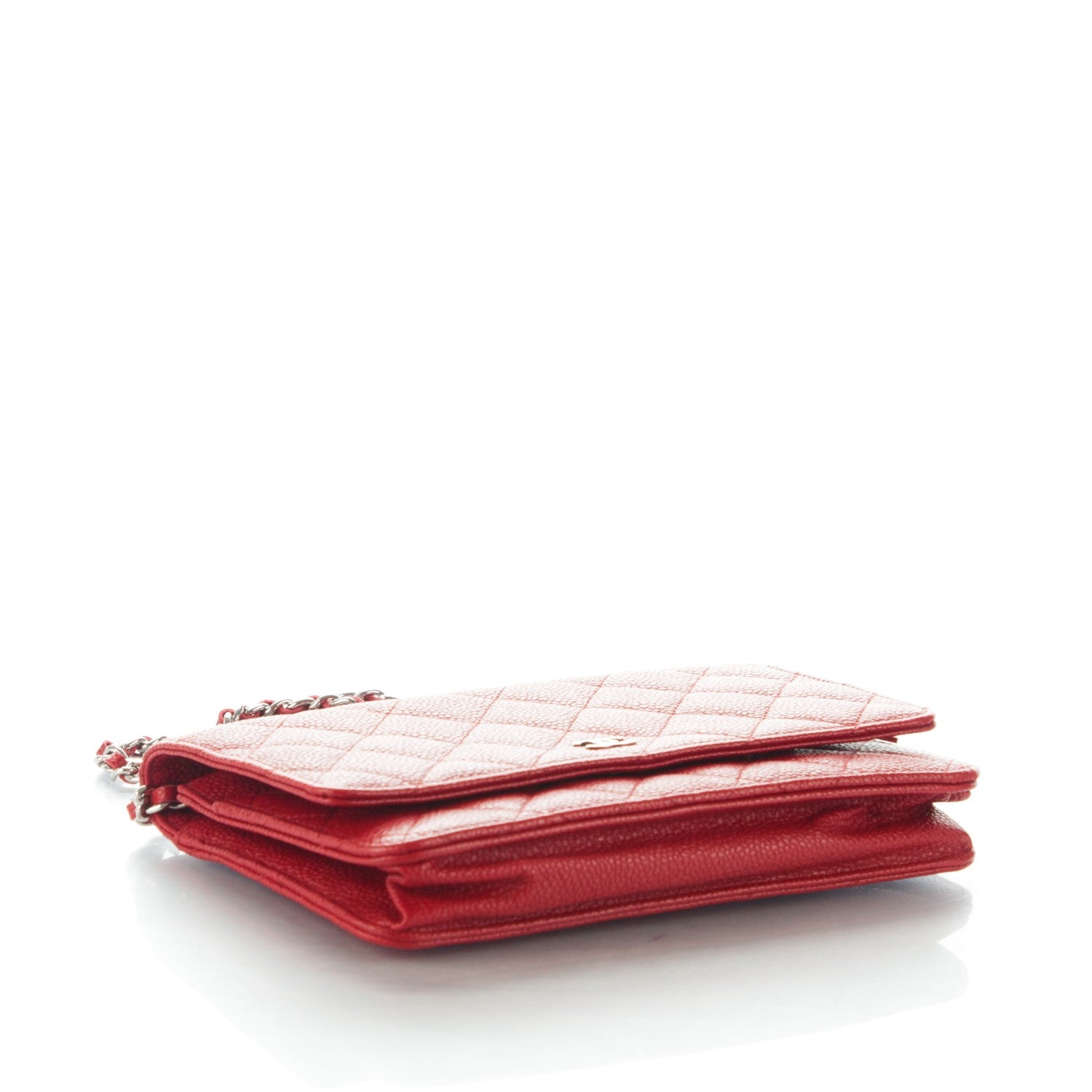 Chanel Caviar Quilted Wallet On Chain WOC Red 4 of 8