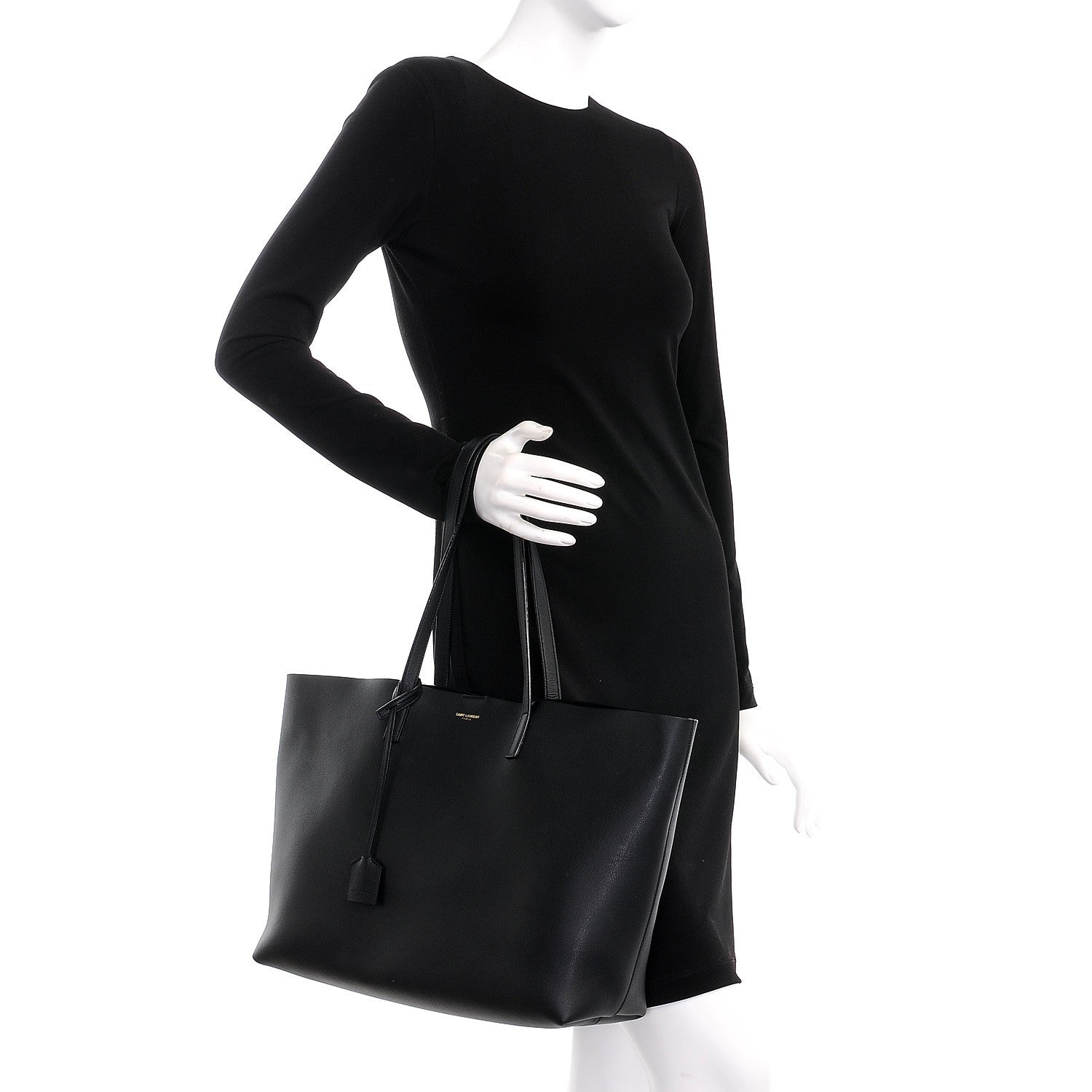 Saint Laurent Calfskin Large Shopping Tote Black 2 of 8