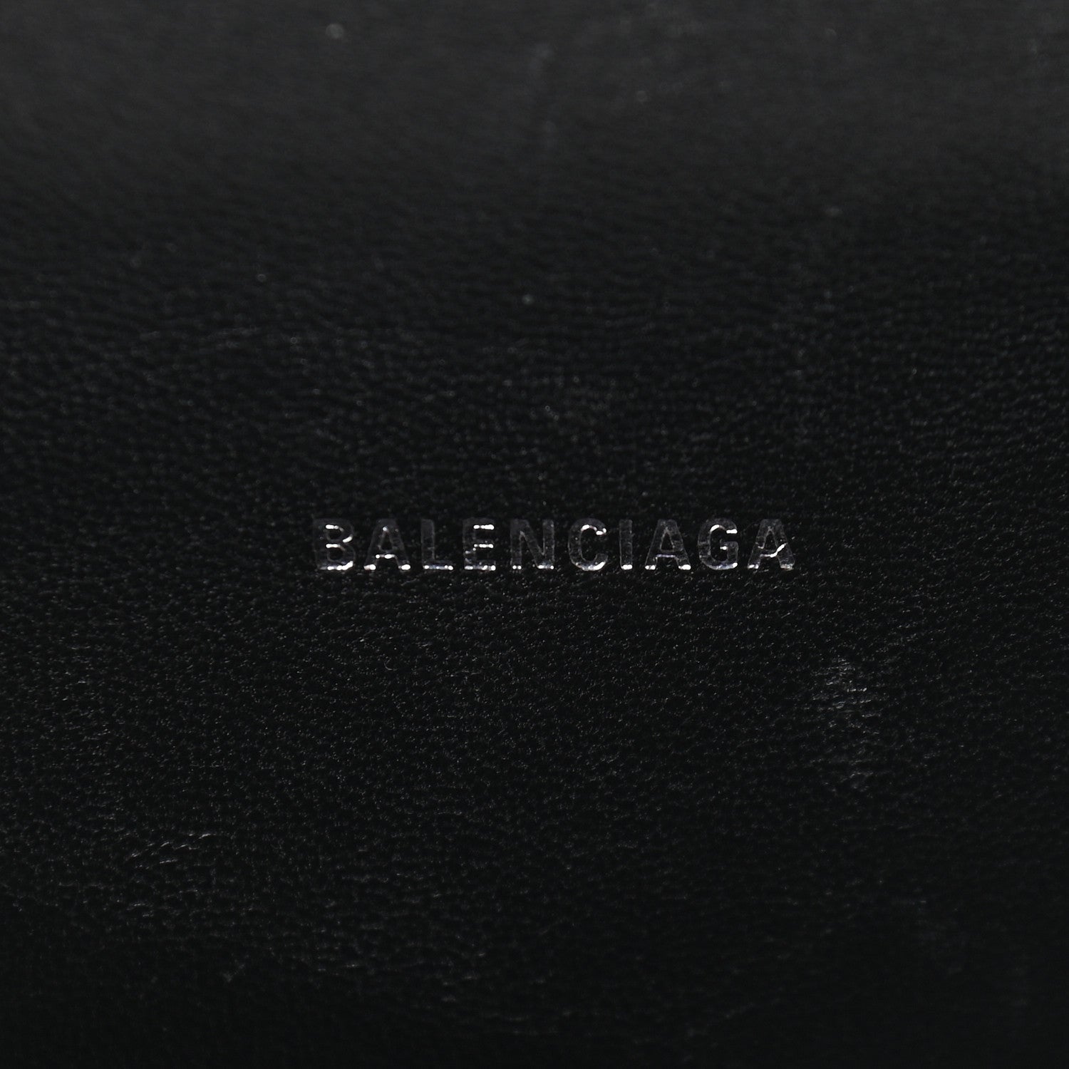 Balenciaga Shiny Calfskin Monochrome Crocodile Embossed Hourglass Top Handle Bag XS Black 6 of 9