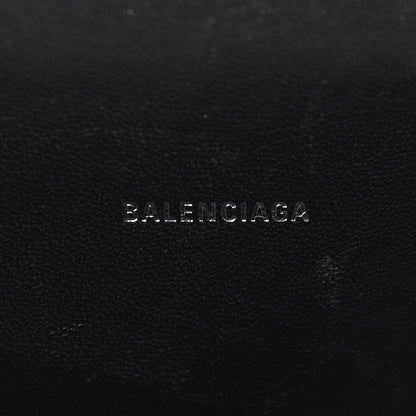 Balenciaga Shiny Calfskin Monochrome Crocodile Embossed Hourglass Top Handle Bag XS Black 6 of 9