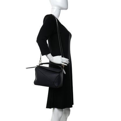 Loewe Calfskin Small Puzzle Bag Midnight Blue Black 2 of 10
