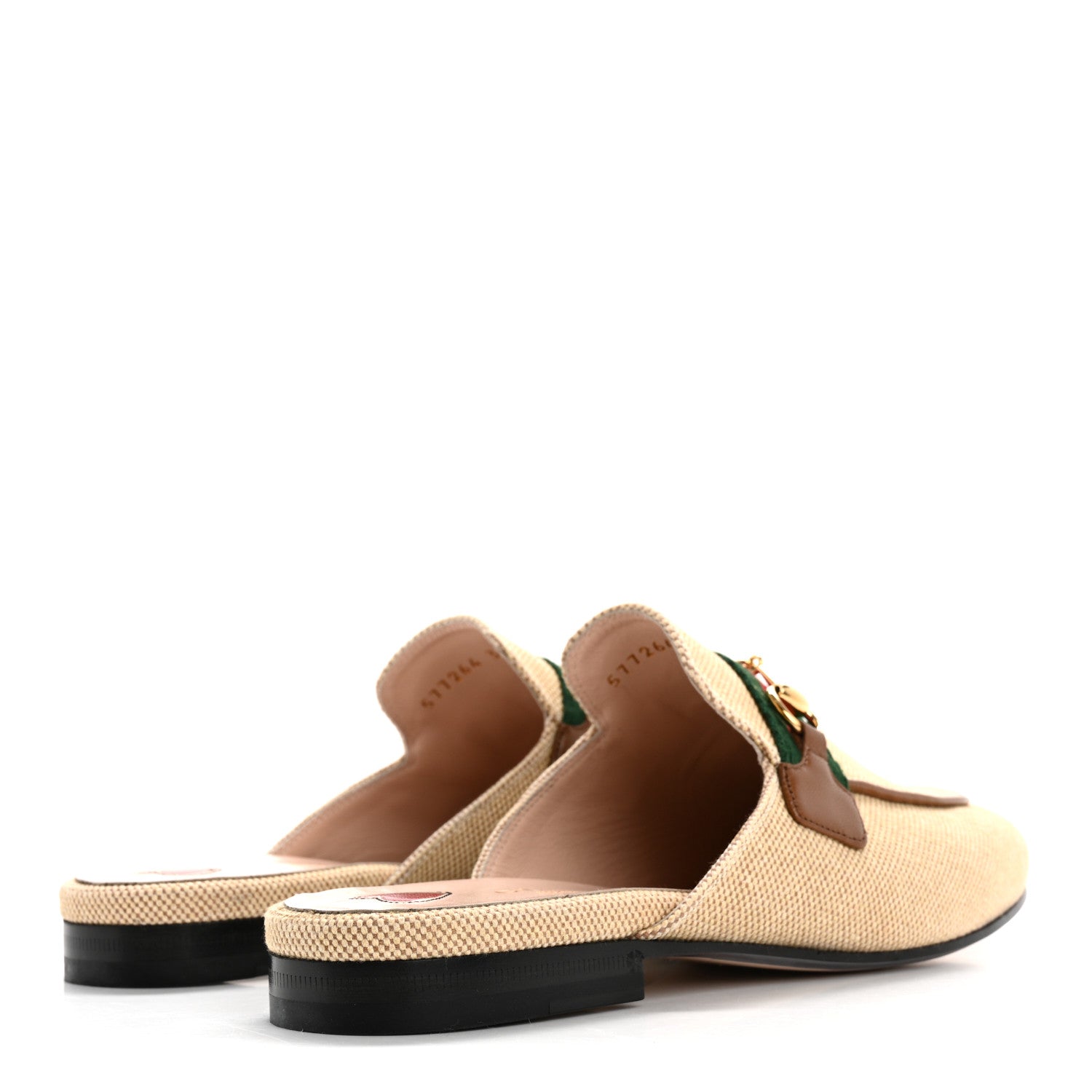 Gucci Canvas Vintage Charlotte Web Princetown Slippers 38 Sand Cuir 5 of 10