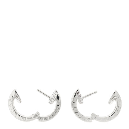 Bulgari 18K White Gold Diamond Small B.Zero1 Hoop Earrings 3 of 5