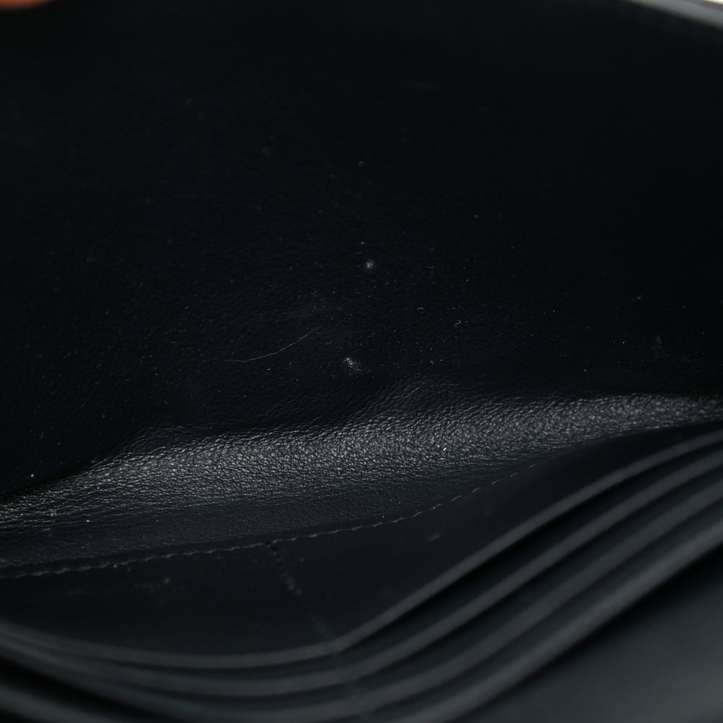 Oblique Saddle Chain Long Wallet Blue