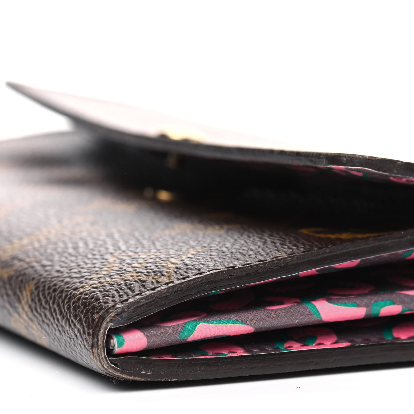 Monogram Leopard Sarah Wallet Rouge Fauviste