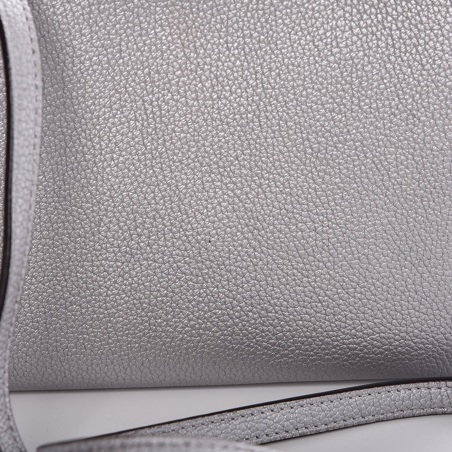 Grained Calfskin Milla Double Crossbody Bag Spike Silver