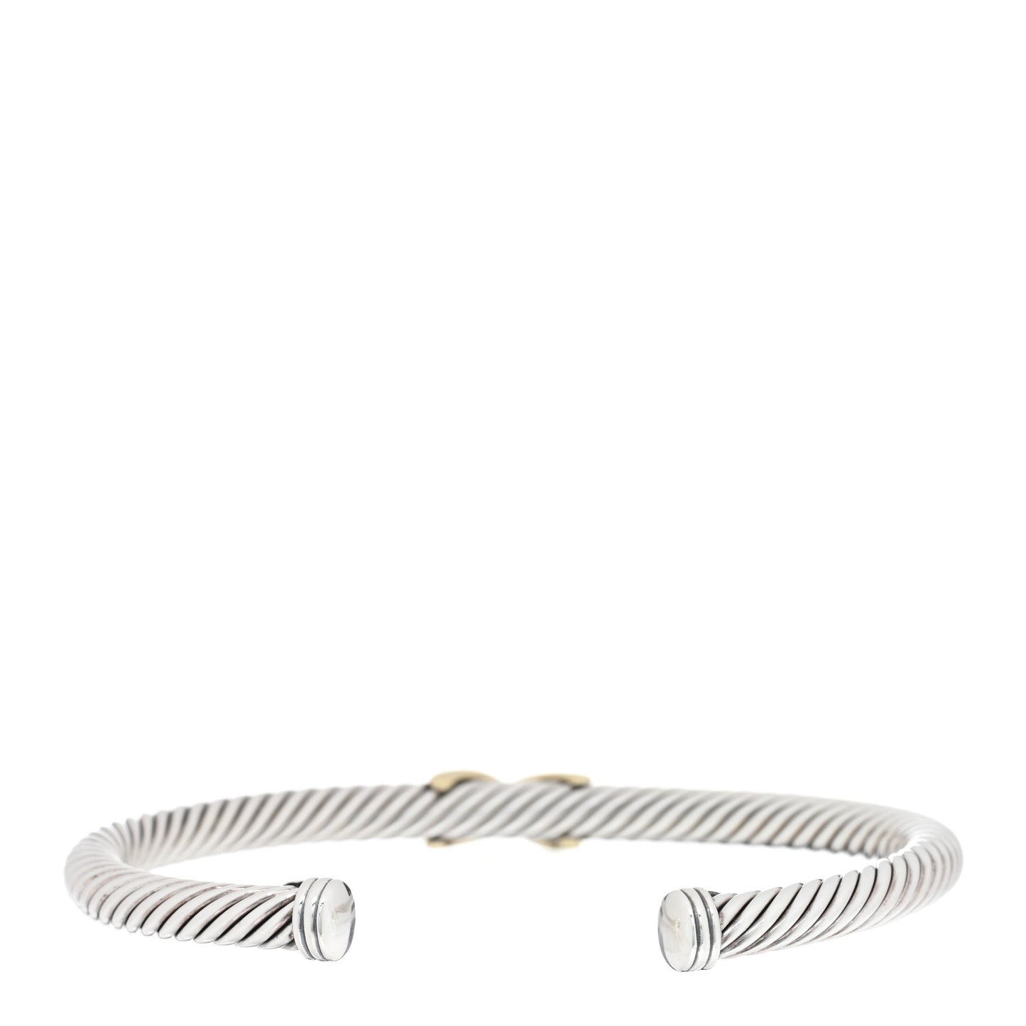Sterling Silver 14K Yellow Gold 5mm X Station Cable Bracelet
