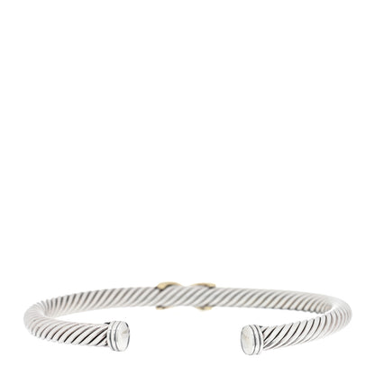 David Yurman Sterling Silver 14K Yellow Gold 5mm X Station Cable Bracelet 2 of 3