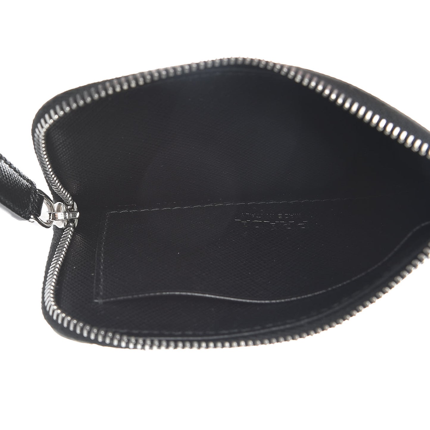 Saffiano Metal Zip Card Holder Black