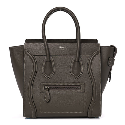Celine Drummed Calfskin Micro Luggage Souris 1 of 10