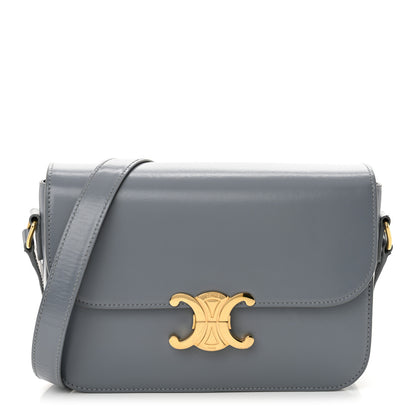 Celine Shiny Calfskin Medium Triomphe Soft Blue 1 of 14