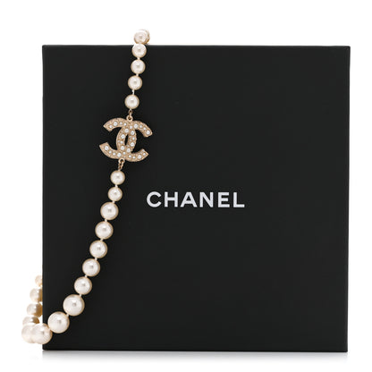 Chanel Pearl Crystal CC Short Necklace Gold 7 of 7