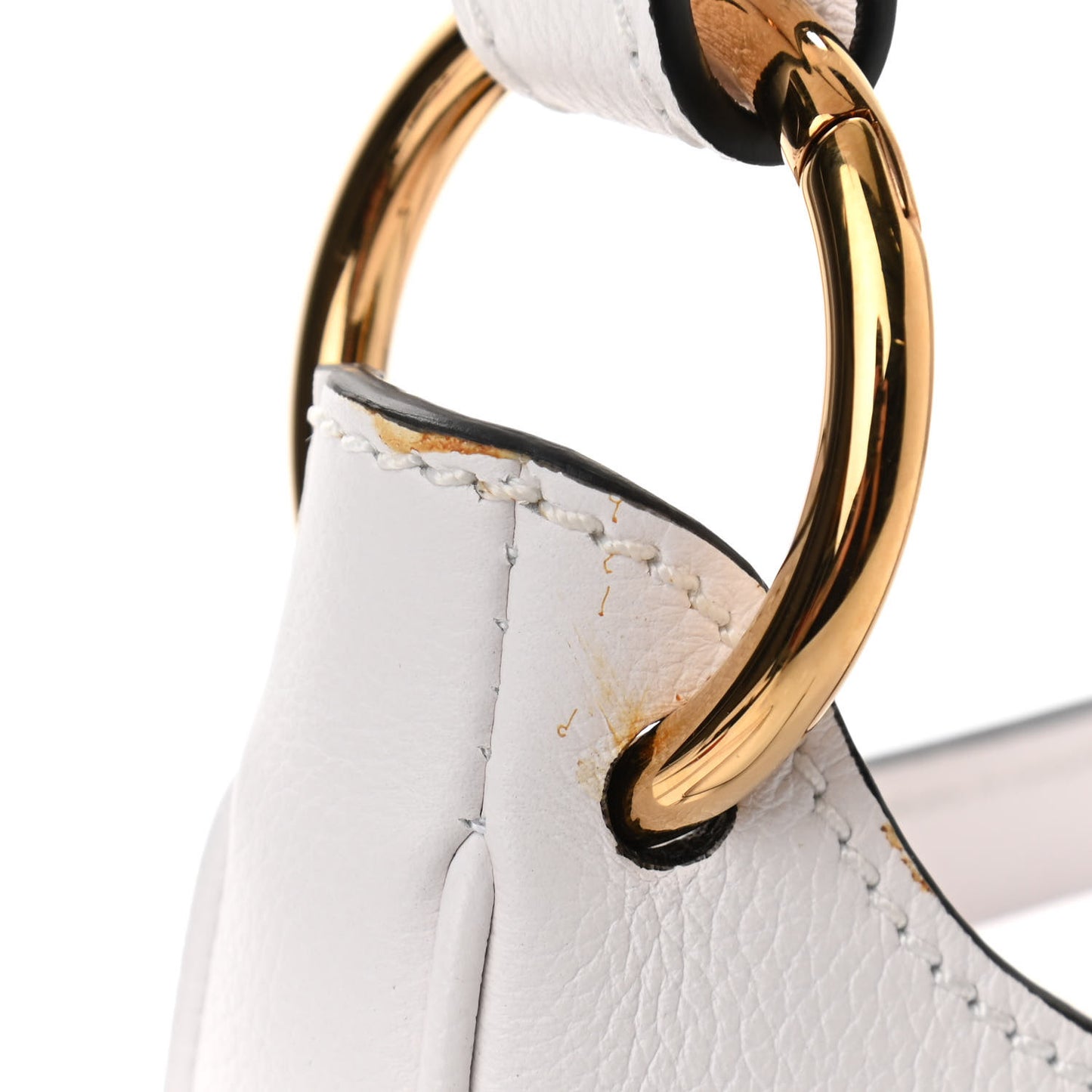 Calfskin La Medusa Small Hobo Crossbody Optical White