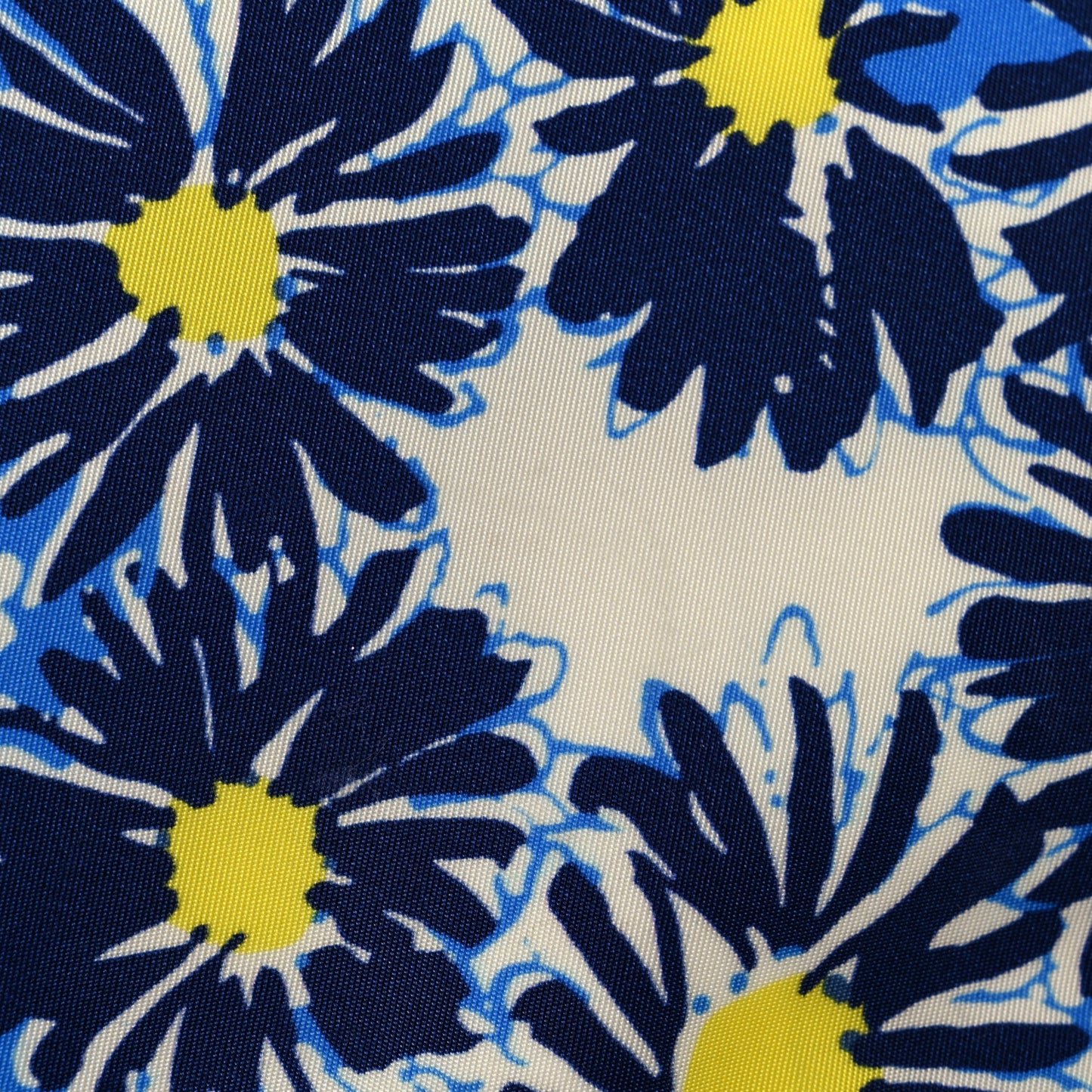 Tessuto Nylon Saffiano Floral Print Tote Bluette Dis Primule