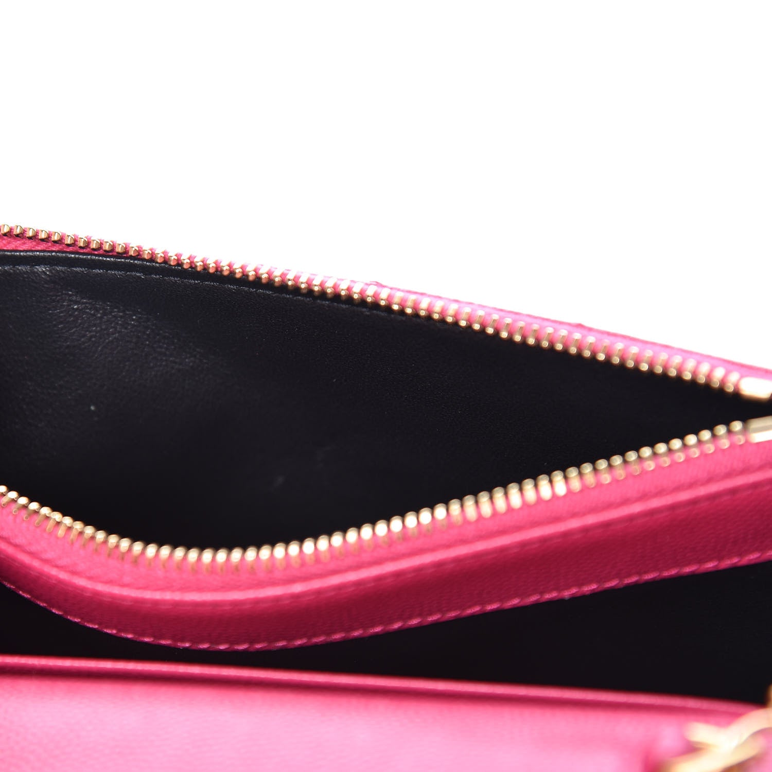 Saint Laurent Grain De Poudre Matelasse Chevron Monogram Envelope Chain Wallet Bubblegum 10 of 12