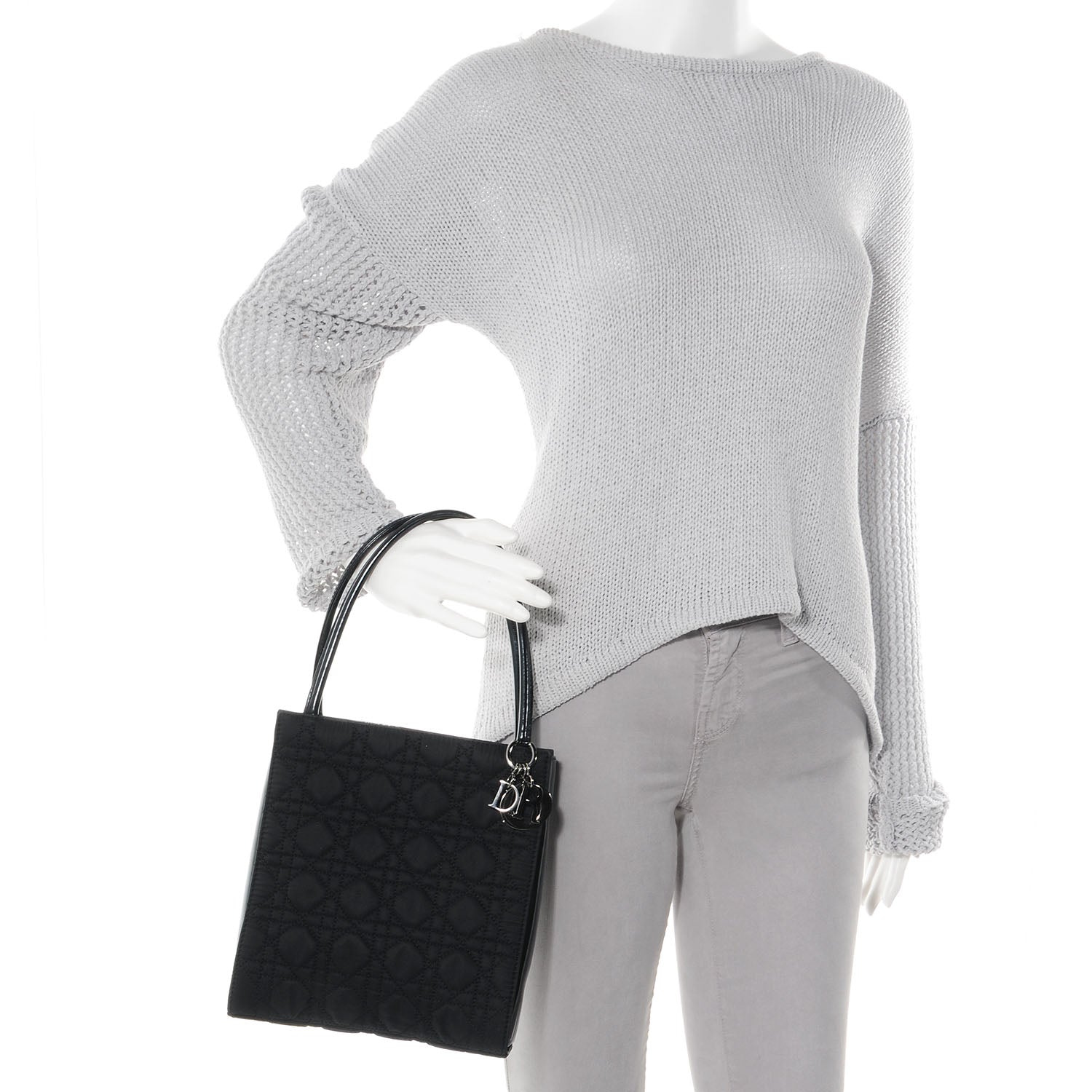 Christian Dior Nylon Cannage Dior Tote Black 2 of 8