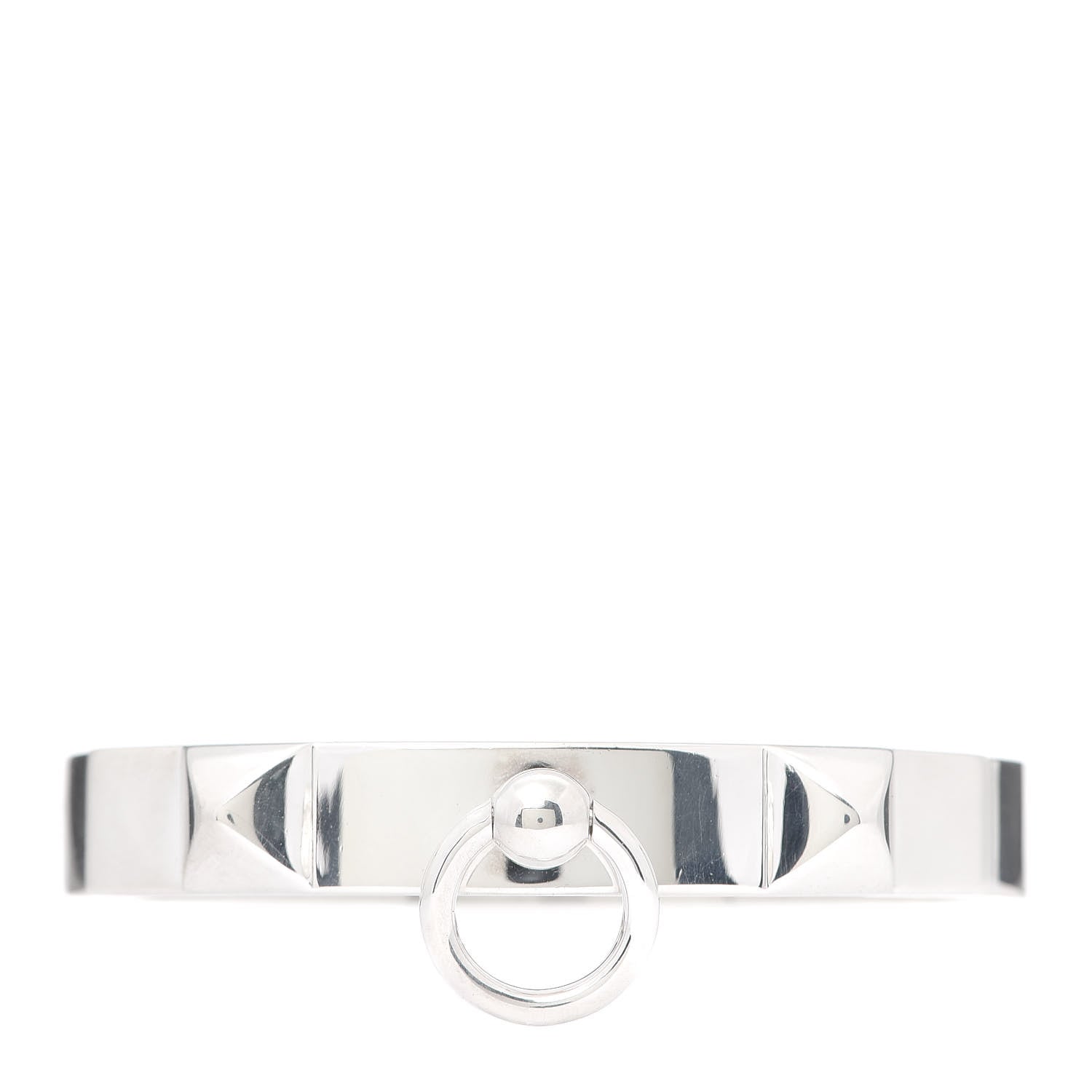 Hermes Sterling Silver PM Collier De Chien Bracelet ST 1 of 6