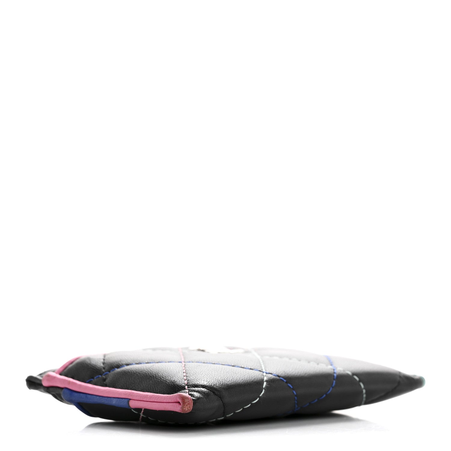 Chanel Lambskin Quilted Chanel Card Holder Black Pink Light Blue 4 of 14