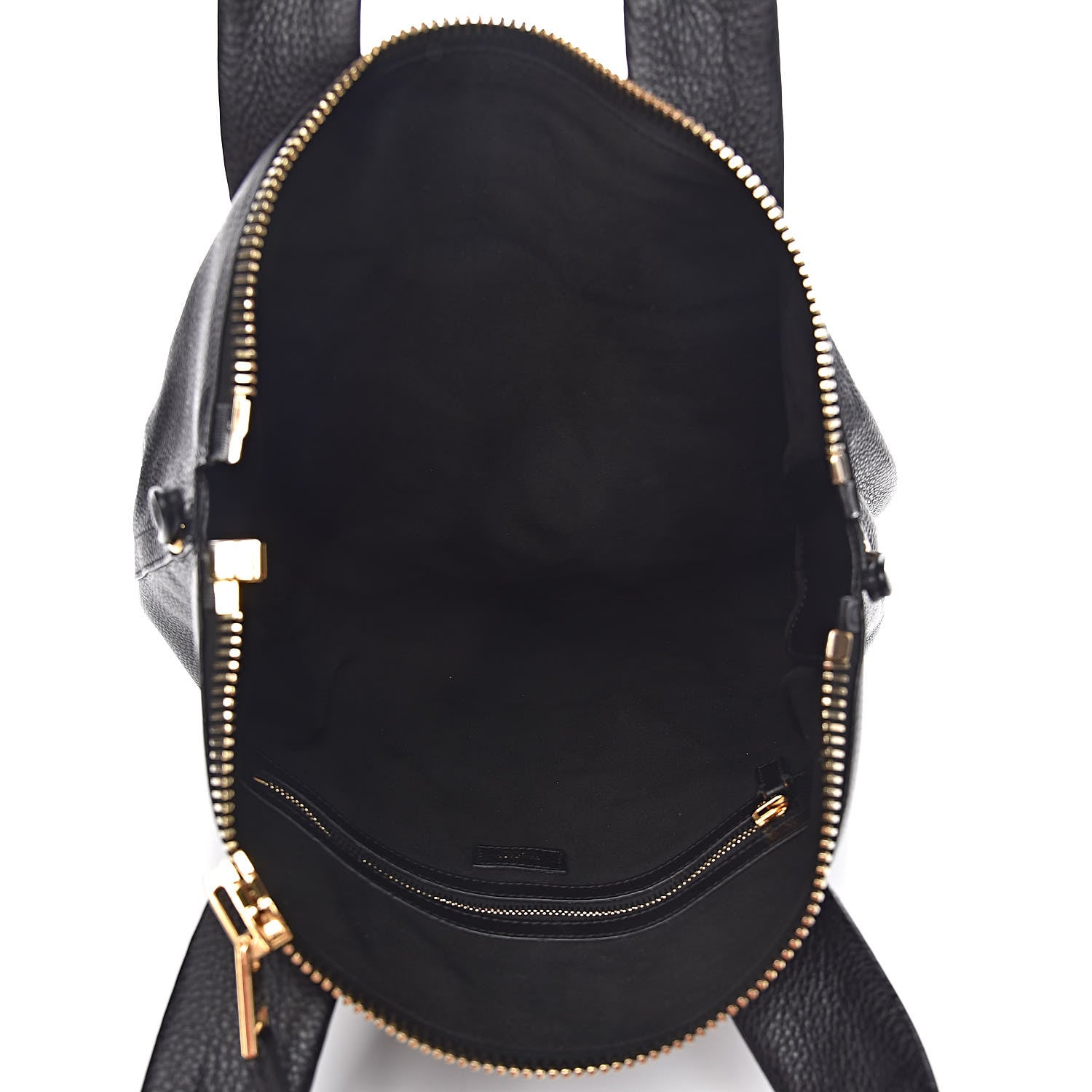 Tom Ford Pebbled Calfskin Medium Amber Zip Tote Black 5 of 9