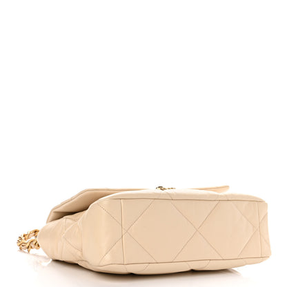 Chanel Goatskin Quilted Large Chanel 19 Flap Beige 4 of 10