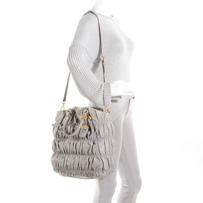 Prada Nappa Gaufre Large Tote Nuvola 2 of 9