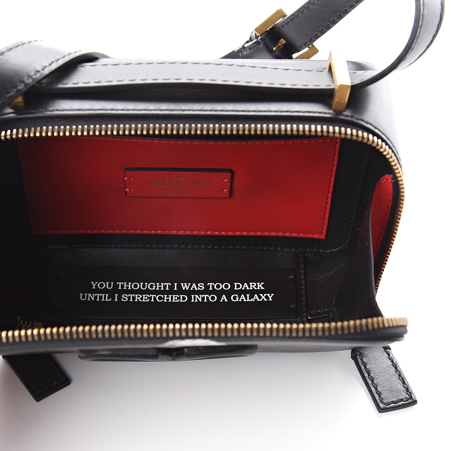 X UNDERCOVER Smooth Calfskin Graphic Print VSling Crossbody Bag Black