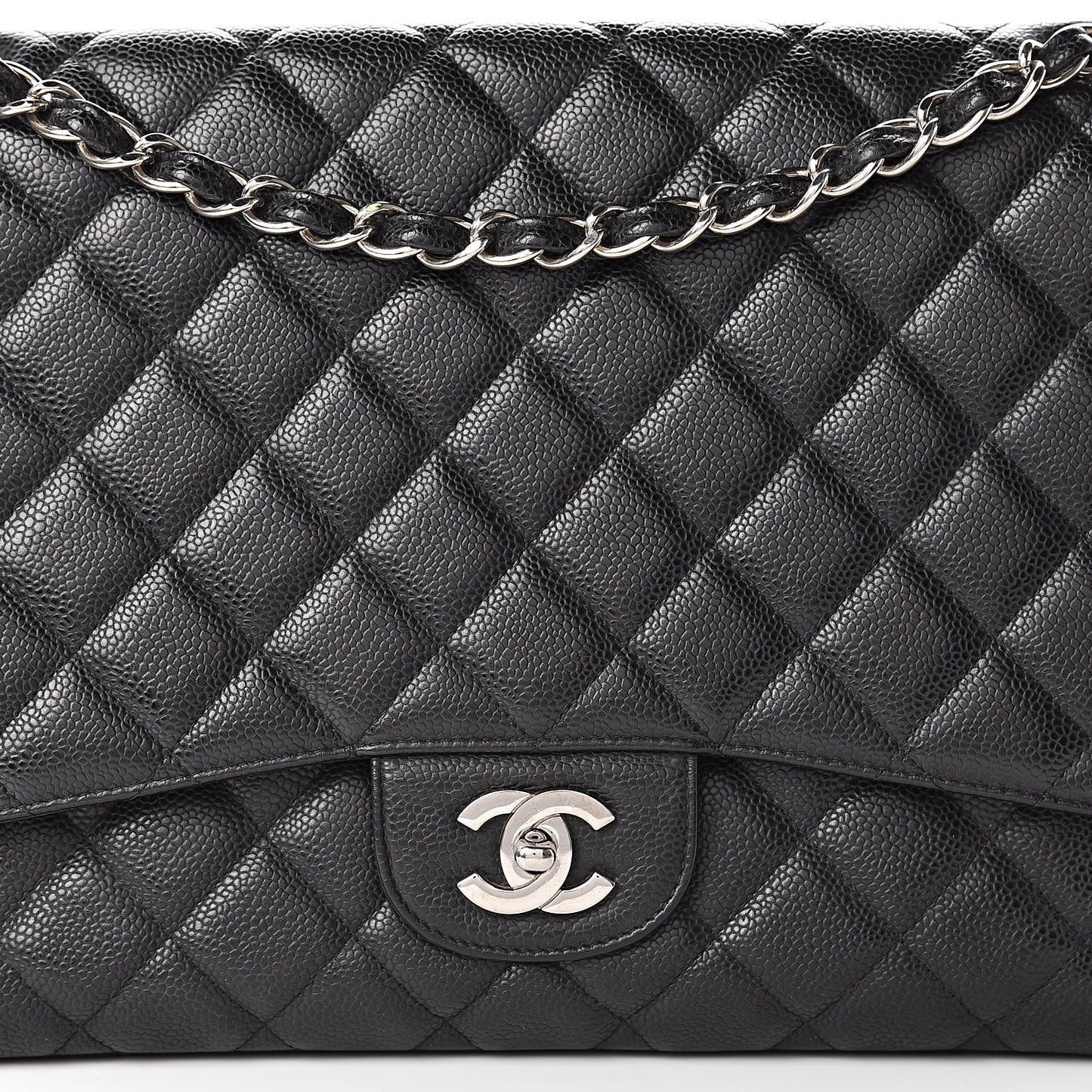 Caviar Quilted Maxi Single Flap Black