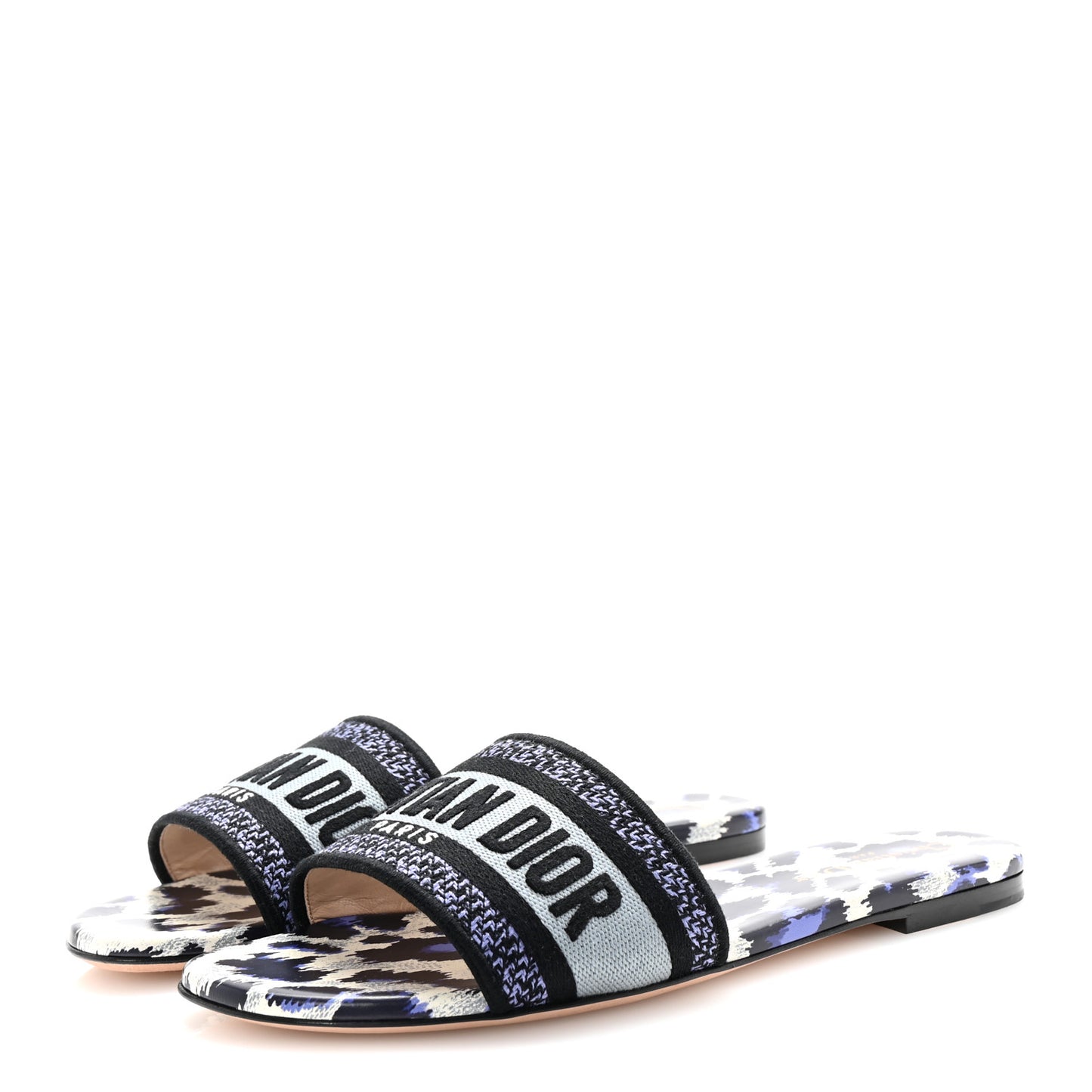 Canvas Mizza Embroidered Dway Mules Slide Sandals 38.5 Ocean