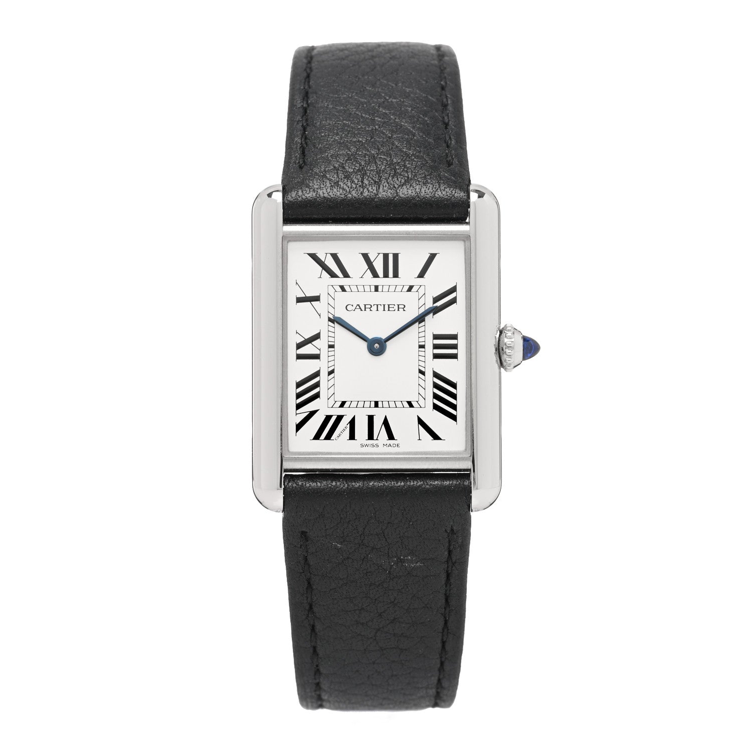 Cartier Stainless Steel Calfskin 25mm Must de Cartier Tank Quartz Watch 1 of 5