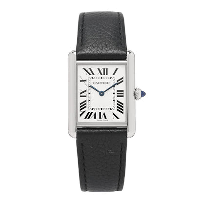 Cartier Stainless Steel Calfskin 25mm Must de Cartier Tank Quartz Watch 1 of 5