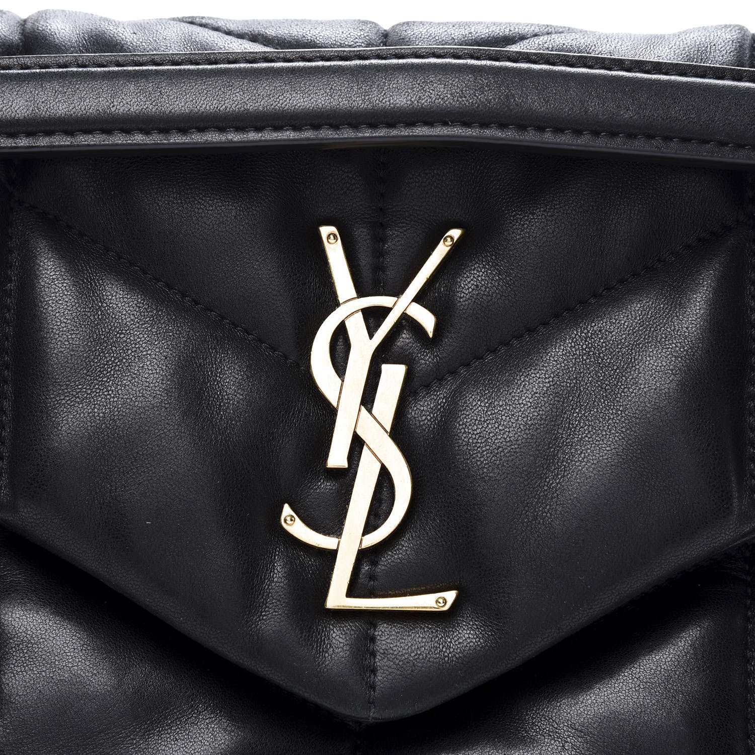 Saint Laurent Lambskin Quilted Small Loulou Puffer Monogram Chain Satchel Black 11 of 11
