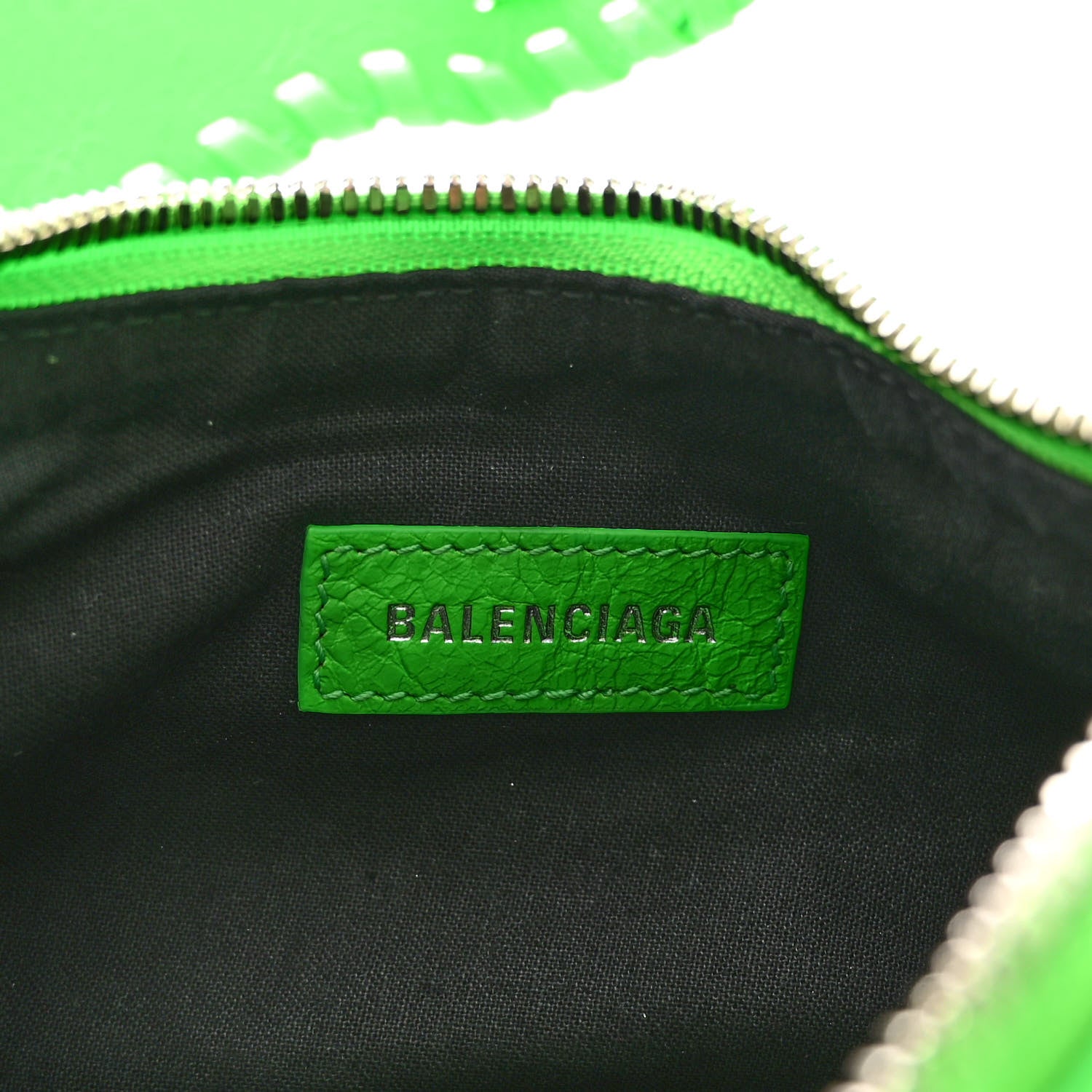 Balenciaga Agneau Arena Crystal Le Cagole Shoulder Bag XS Fluo Green 6 of 10