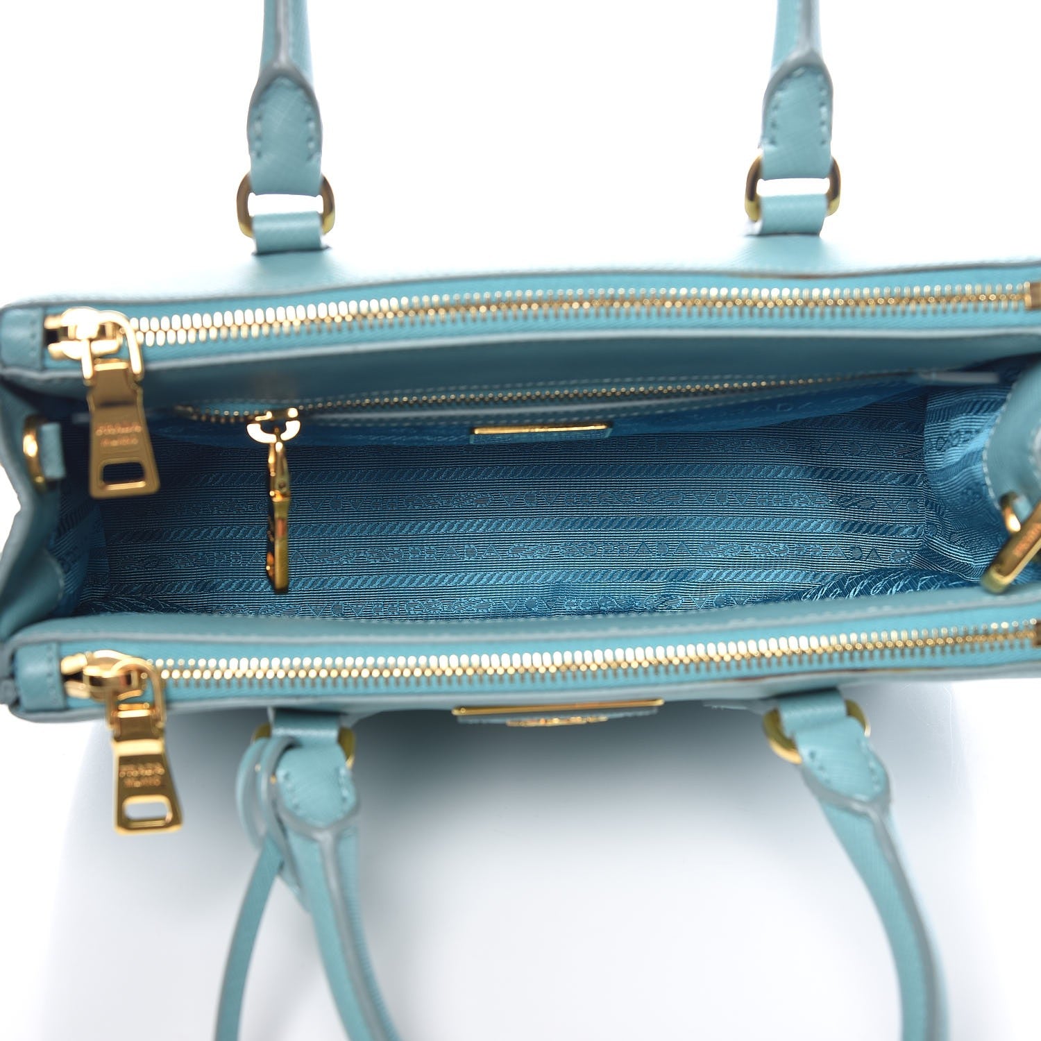 Prada Saffiano Lux Mini Galleria Double Zip Tote Anice 5 of 7