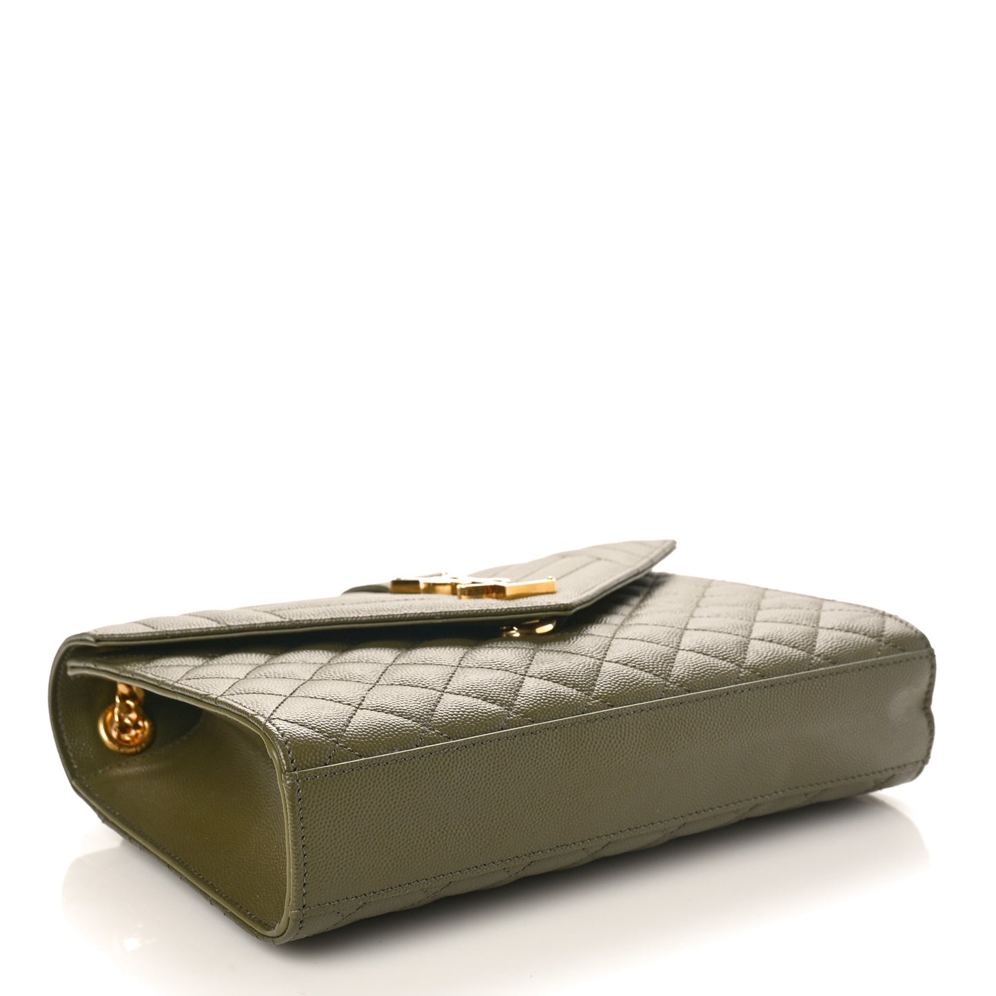 Grain De Poudre Textured Mixed Matelasse Medium Triquilt Monogram Satchel Vert Kaki