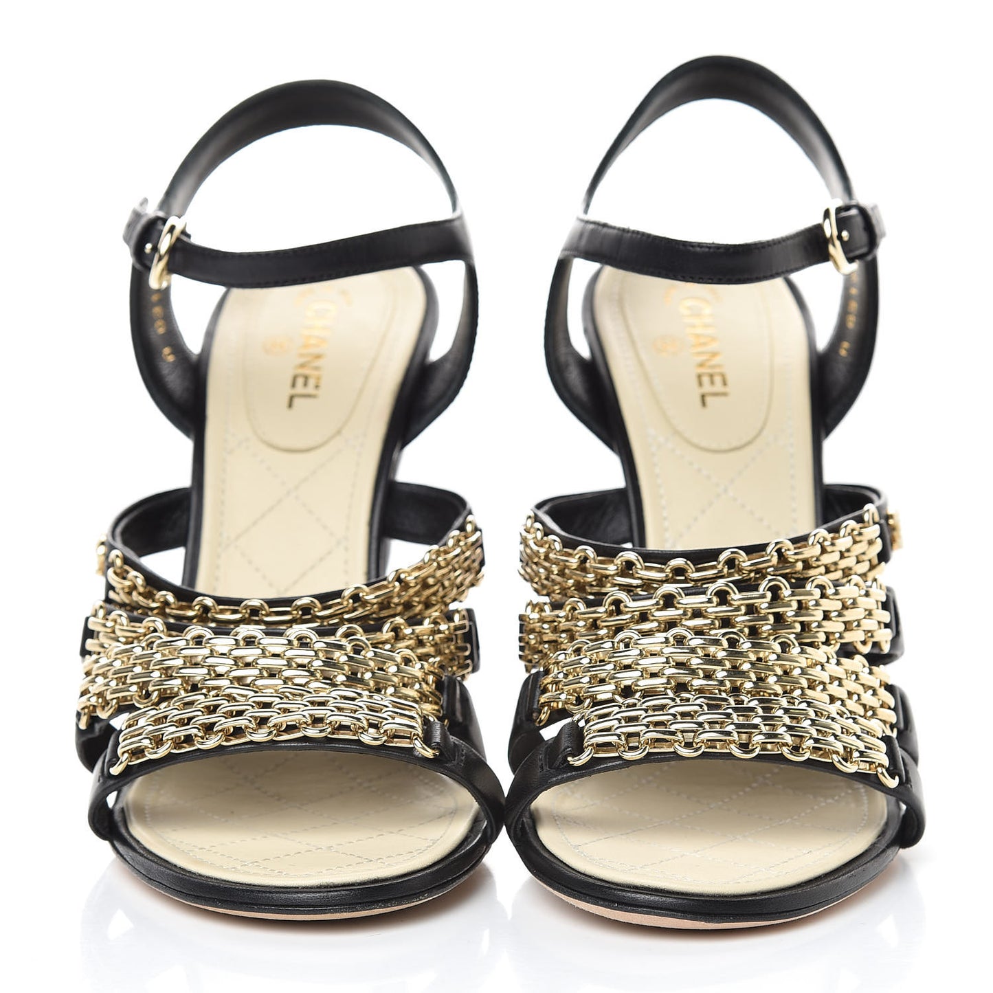Lambskin Reissue Chain Sandals 38.5 Black
