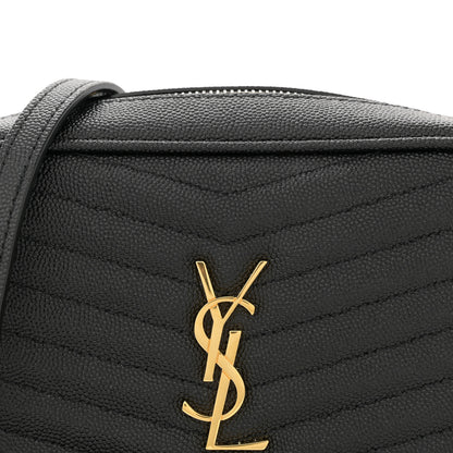 Saint Laurent Grain De Poudre Matelasse Monogram Mini Lou Camera Bag Black 8 of 11