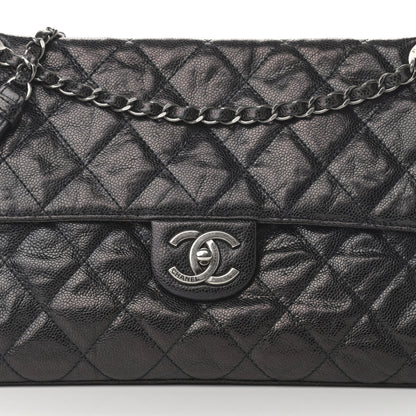 Chanel Crumpled Grained Calfskin Jumbo CC Crave Flap Black 8 of 12
