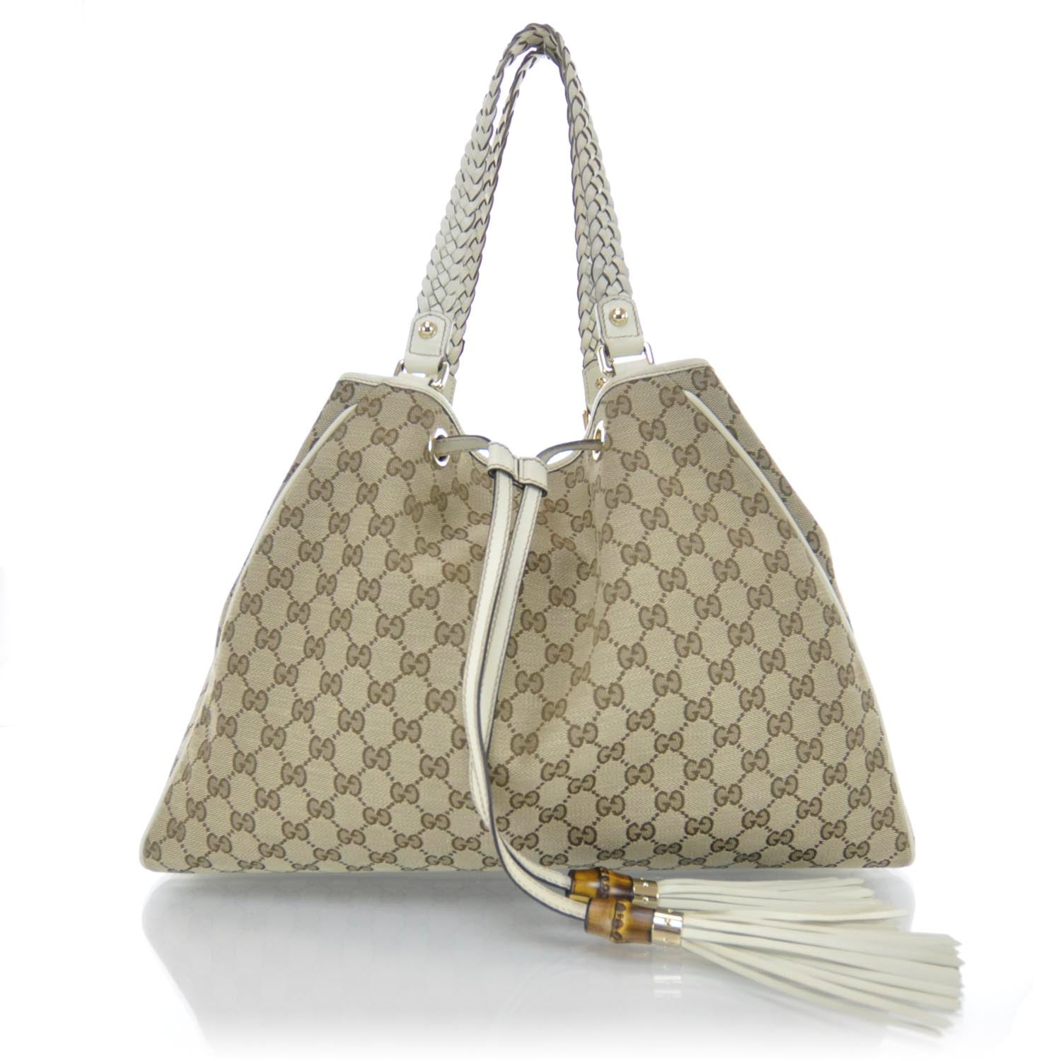 Gucci Monogram Peggy Braided Handles Tote 1 of 11