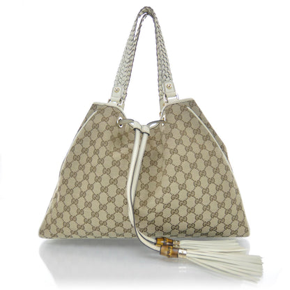 Gucci Monogram Peggy Braided Handles Tote 1 of 11